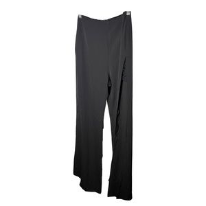 Dressing material pants, high waisted, opened legs on both sides